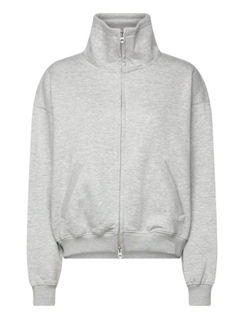 Weekday Loose Funnel Neck Zip Cardigan - Grey - XL