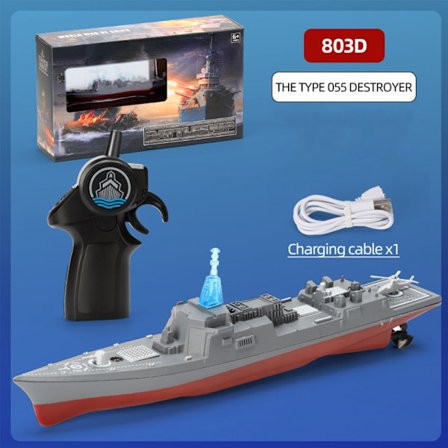 RC Racing Båt Trådlös Kontroll Modell Destroyer Krigsskepp Leksak High Speed ​​Flexibel Fjärrkontroll Båt Tonåringar Nyårspresent