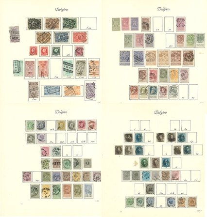 Belgien - Stemplet samling på løse fortryksblade