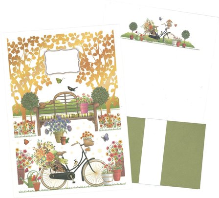 Quire luksus brevpapir med konvolutter og mappe - Cykel og have