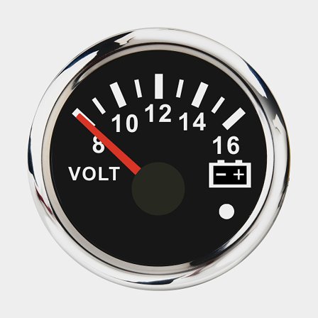 Voltmeter iGauge, imfrei, Ø52 mm, 12 V, silber/schwarz, 8 - 16 V - Boot