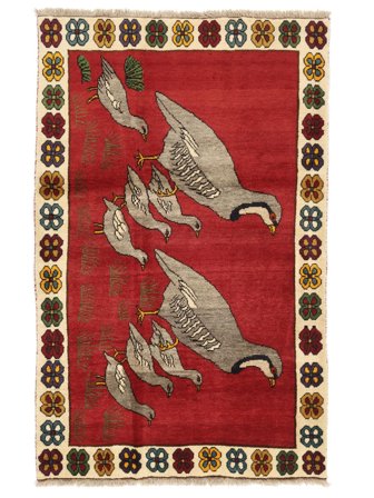 Ghashghai Fine Tæppe Håndknyttet 121X188 Mørkerød/Sort Persien/Iran