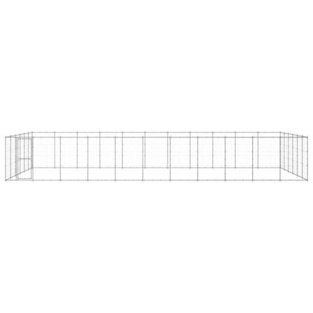 Vidaxl Hundgård För Utomhusbruk Galvaniserat Stål 79,86 M² Silver