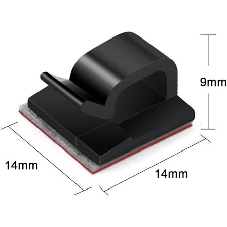 *100 stycken Mini utomhuskabelklämmor med självhäftande tejp*