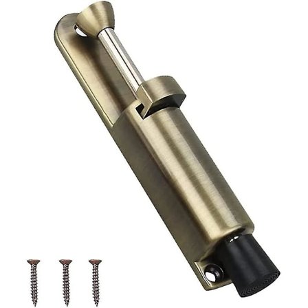 Dørstopper, Gummi Dørstopper, Dørholderstøtte, Sinklegering Dørstopper, Heavy Duty Fjærbelastet Dørstopper, Med fotbetjent, Skruer, For