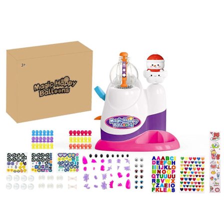 Magic Sticky Balloon Maker Kit med Luftpump - Barn Ballong Uppblåsare Leksak DIY Studsboll med Klistermärken Tillbehör