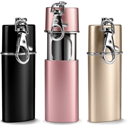 Set med 3 bärbara askkoppar (svart + rosa + guld) mini reseaskkoppar