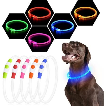 USB-oppladbar LED-halskjede, opplyst sikkerhetsarmbånd, glødende halskjede, gløder i mørket, superlys