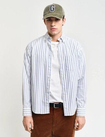 GANT Reg Archive Oxford Stripe Shirt - Blue - XL