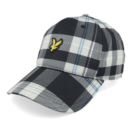 Lyle & Scott - Svart unconstructed Caps - Tartan Cap Jet Black/ White Dad Cap @ Hatstore