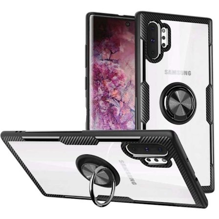 Samsung Note 10 Plus käytännöllinen iskunkestävä suojus sormustelineellä V4