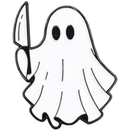 Halloween Söta Spökbroscher Lapelnålar för Kvinnor Roliga Vita Hjärtan Boo Spöknålar Lapel Krage Jeans Hattar Skjorta J