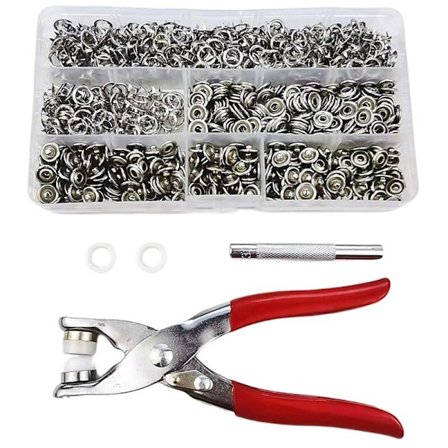 200 st 9,5 mm metallsyknappar klo ring tryckknappar tryckknappar klämma tång DIY kläder fem klor spänne