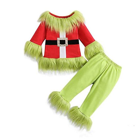 Kids Christmas Cosplay Green Monster Halloween Costumes -a