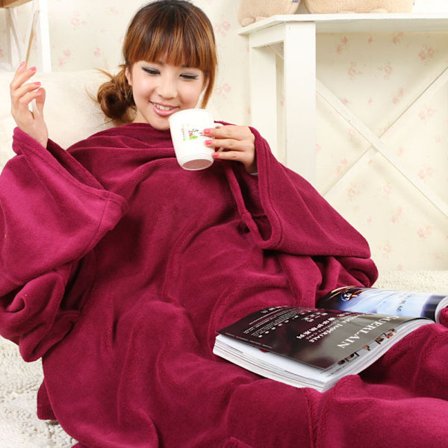 Tæppe med ærmer - Rød