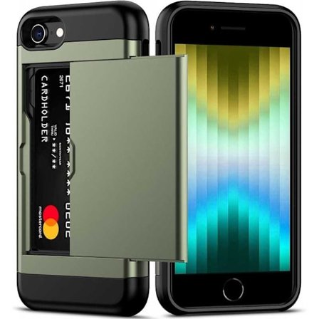 iPhone 7 / 8 / SE (2020&2022) Stöttåligt Skal Kortfack StreetWise - Grön