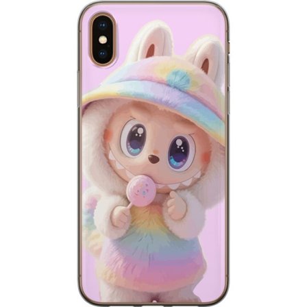 Apple iPhone XS Gennemsigtig cover Monster kanin dukke vinyl figur sjove udtryk