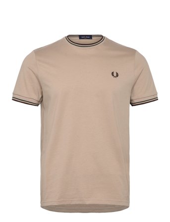Fred Perry Twin Tipped T-Shirt - Beige - S