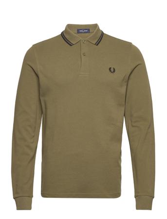 Ls Twin Tipped Shirt Khaki Fred Perry