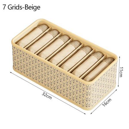 Undertøj Opbevaringsboks Skuffer Separationsbokse BEIGE 7 GRIDS 7