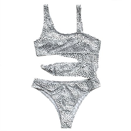 Naisten exig Yksiosaiset bikinit Epäsäännöllinen leikattu vyötärö Selkäton Push Up uimapuku Valkoinen aaltopiste