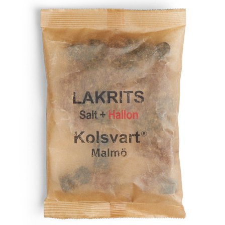 Kolsvart Salt + Hallon lakrits, 120 g
