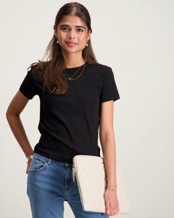 Kids ONLY KOGBINA LIFE S/S O-NECK TOP Noir Hauts et chemisiers Fille - Kids Brand Store