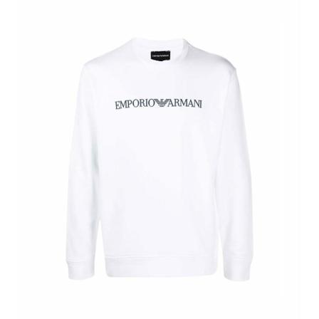 Emporio Armani, Central logo sweatshirt Wit, Heren, Maat:L