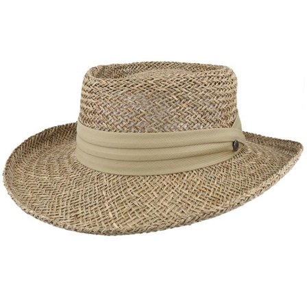 Jaxon & James - Beige straw Hatt - Pebble Beach Natural Gambler Straw Hat @ Hatstore
