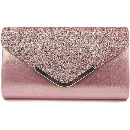 Bling Glitter Kvällsväskor för Kvinnor Kuvert Koppling Handväskor - rosa
