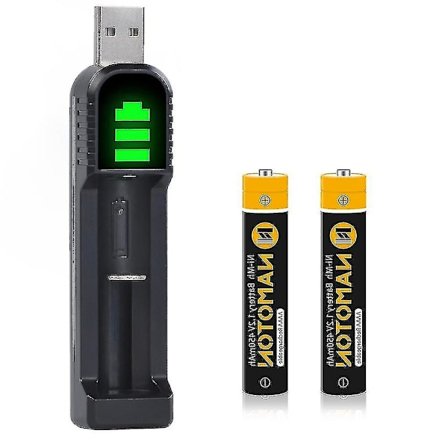 2 x Aaaa 4a NiMH oppladbare batterier med USB-lader, kompatibel med Microsoft Dell kapasitiv