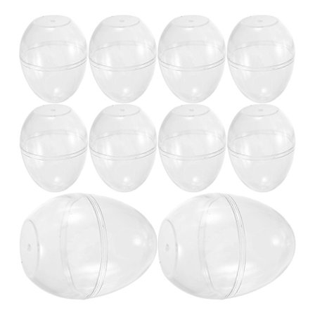 Gennemsigtige påskeæg i plastik til slikemballage 12 stk. festartikler [D]