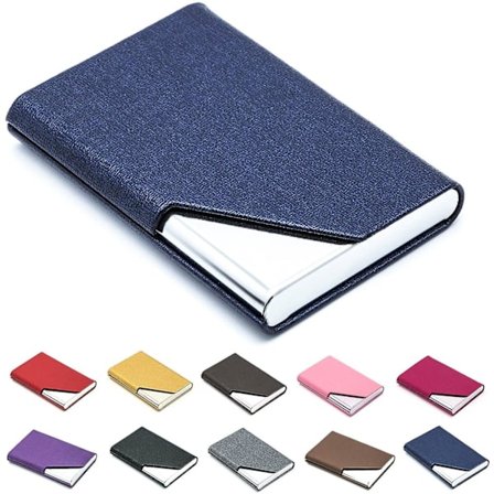 Business Name Card Holder Luxury Pu Leather Stainless Steel Multi Card Case,business Name Card Holder Wallet Credit Card Id Case Holder For Men Wo