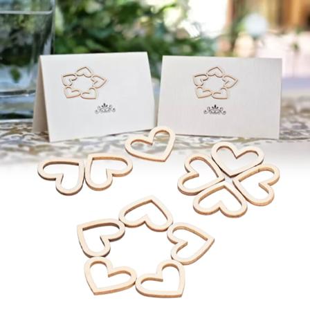 200 stk Hjertepynt Delikat Hul Hjerteformet Trepynt For Scrapbooking Liste DIY Håndlagde Håndverk