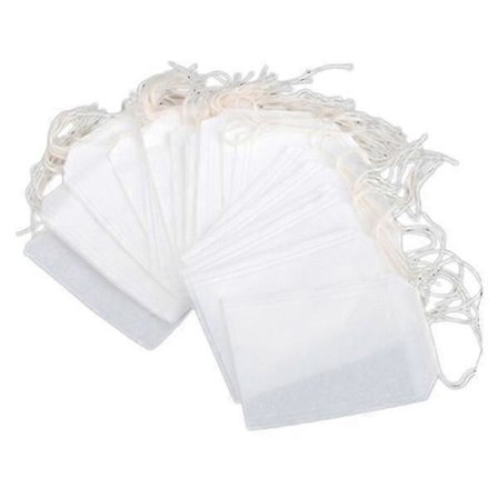 100kpl Tyhjiä teepusseja Ympäristöystävällinen elintarvikelaatuinen suodatinpaperi Narulla Lämpötiivistetty Yrtti Irtoteepussi 5.5