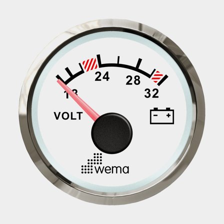 Voltmätare 24V vit Silverline