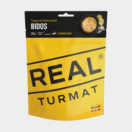 Alimento liofilizado / comida de acampamento Real Turmat Reindeer Soup / Bidos Sopa de rena, embalagem individual, 370 g