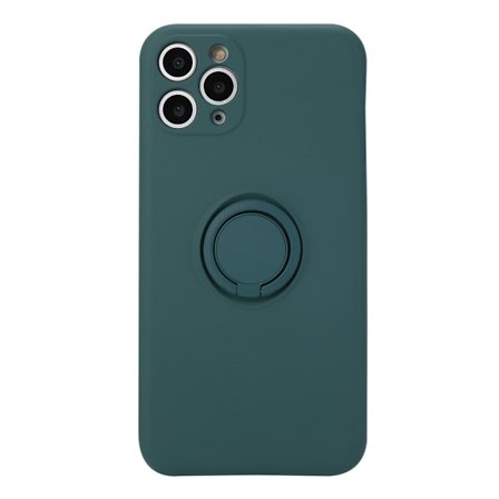 Med ringstativstøtte magnetisk bilmontering anti-ripe mikrofiberfôr slank støtsikker silikontelefondeksel for iPhone 14 6,1 tommer