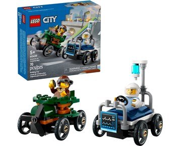 LEGO-LEGO City Great Vehicles Flygplan mot sjukhussäng – racingpaket 60459-LEGO City Racerbilpakke flybil mot sykesengbil 60459-LEGO-LEGO