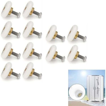 Set med 4 ersättningshjul för skjutbara duschdörrar, 19 mm diameter