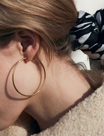 Edblad Hoops Earrings Large - Gold - ONE SIZE