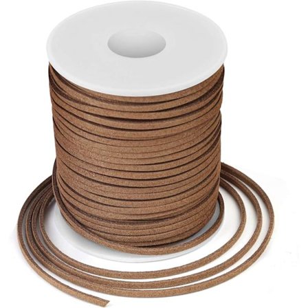 Læderbånd, fladt ruskindsbånd, kunstlæderbånd, tynd lædersnor til armbånd, halskæder, smykkefremstilling og håndværk (2,7 mm)