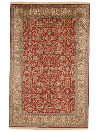 Dywan Orientalny Kaszmir Czysty Jedwab 24/24 Quality 125X193 Brunatny/Ciemnoczerwony (Jedwab, Indie)
