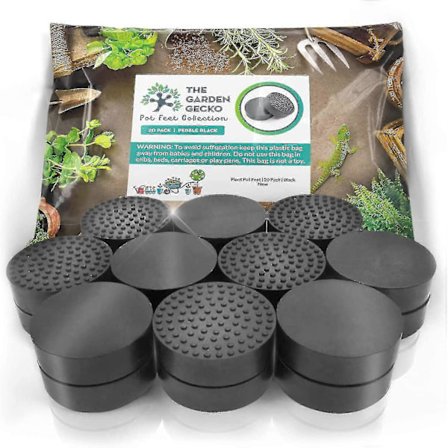 The Garden Gecko Usynlige Potteføtter for Utendørsplanter og Blomster Solide Gummipotthøyere med Forbedret Sklisikker Overflate | 20-pakning