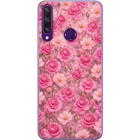 Kompatibelt Mobildeksel til Huawei Y6p Petal Reverie Blush Rose