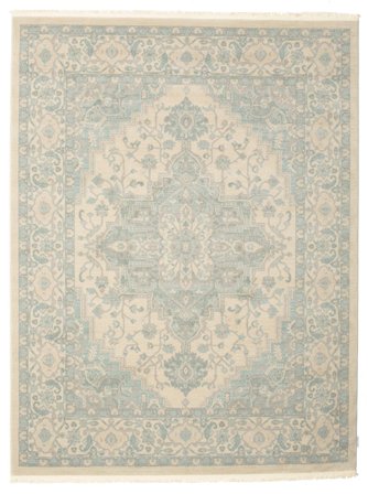 Vintage Medallion Ziegler Phoenix Tappeto - Beige Crema/Blu Chiaro 200X245