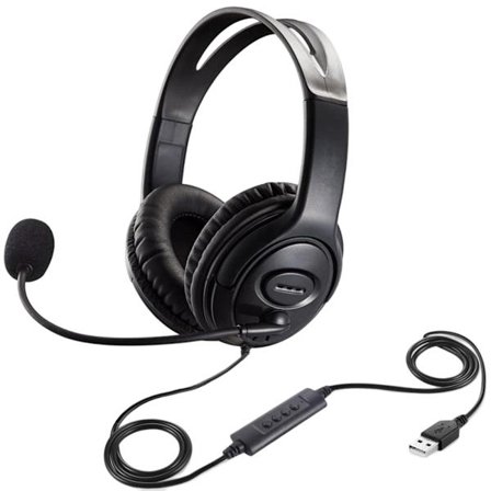 Computer Headset med High-Fidelity Stereo Lyd, Justerbar Mikrofon for Klar Stemmeoverførsel, USB Inline Controller for Nem Lydstyrke og Lydløs