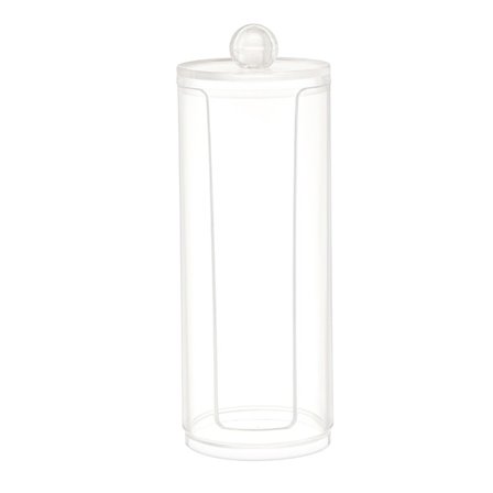 Pakke med 2 bomullslagringstårn, akryl, runde, med lokk, bad