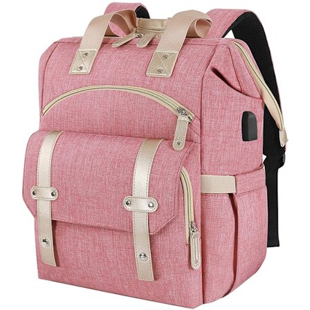 Naisten kannettava tietokoneen reppu, RFID-varkaudenestotyölaukku 15,6 tuuman kannettavalle tietokoneelle, leveä avoin suuri USB-latausportti, 