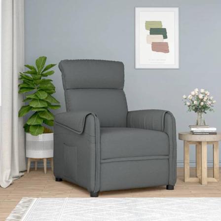 Vidaxl Reclinerfåtölj Mörkgrå Tyg Grå